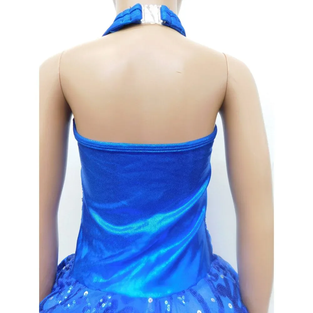 Pre-Owned Dance Costume Curtain Call E2196 Large Child Royal Blue Ballet